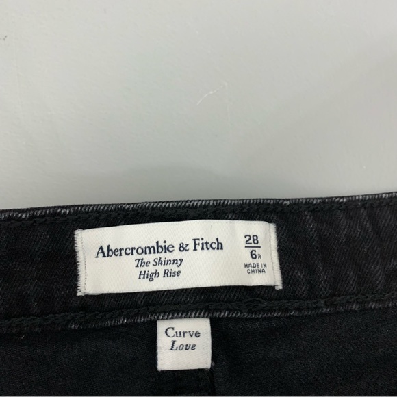 Abercrombie Fitch Womens Skinny High Rise Jeans Curve Love Size 6 (29x30) Black - Picture 7 of 12